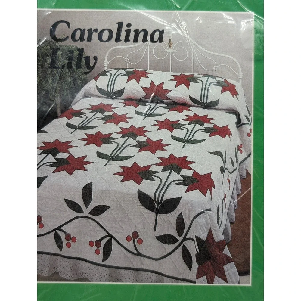 Vtg Yours Truly Carolina Lily Quilt Pattern Instructions 3941 Queen King Floral